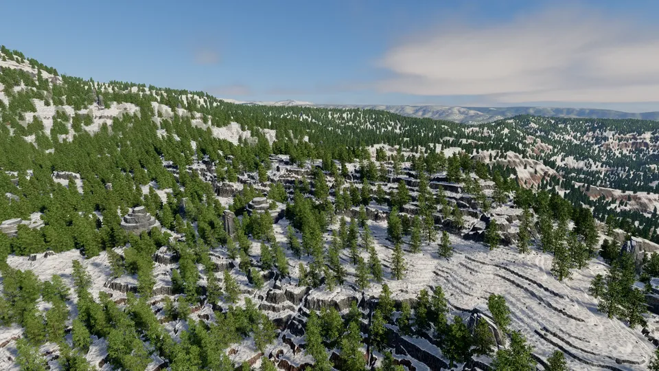Valley in midwinter, 100 m